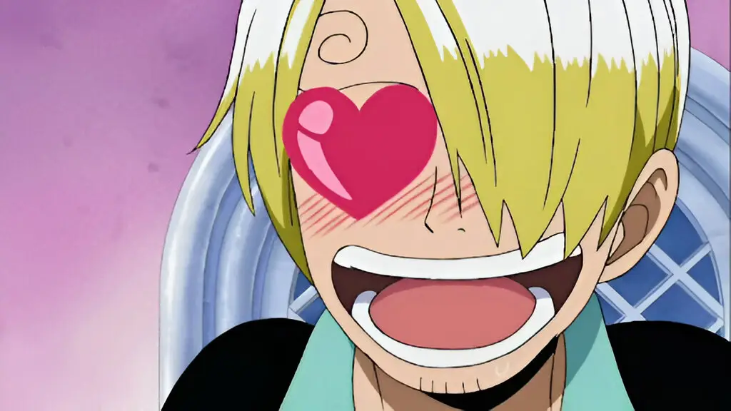 Sanji from One Piece with heart eyes
