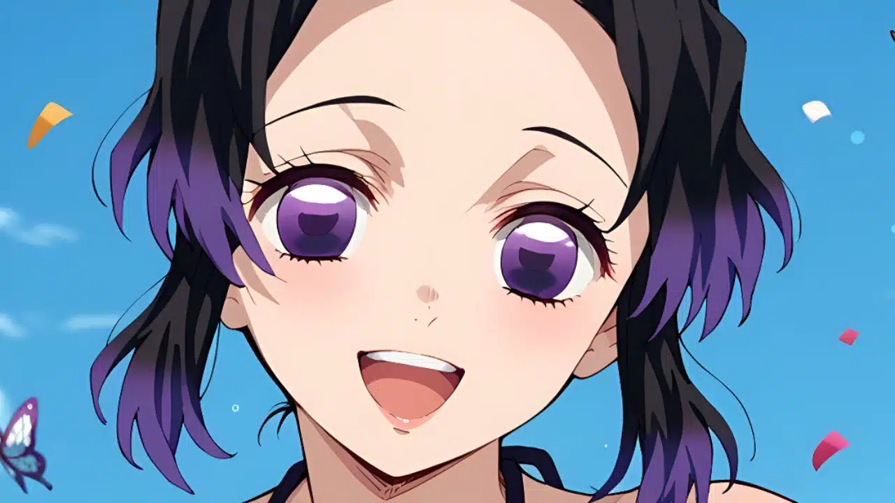 Shinobu Kocho in a Japanese student uniform